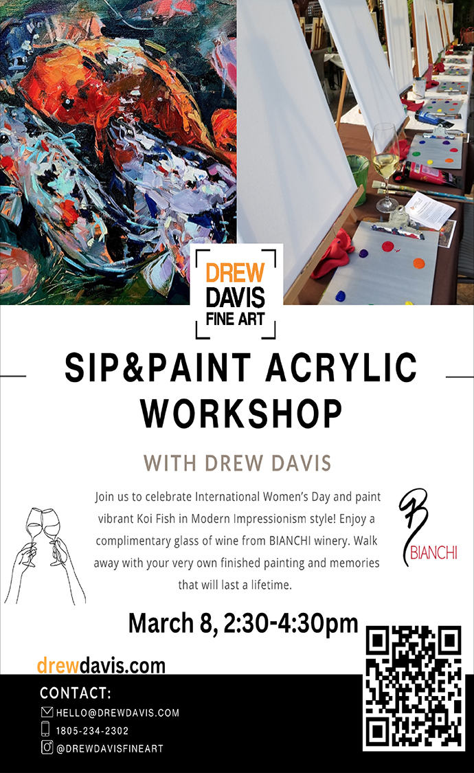 Sip & Paint Acrylic Workshop with Drew Davis